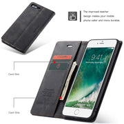 CaseMe-013 Multifunctional Retro Frosted Horizontal Flip Leather Case for iPhone 7 Plus / 8 Plus, with Card Slot & Holder & Wallet(Black)