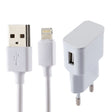 For iPhone 5V 2.1A Intellgent Identification USB Charger with 1m USB to 8 Pin Charging Cable, EU Plug(White) - USB Charger by PMC TechLife | Online Shopping South Africa | PMC TechLife | Buy Now Pay Later Mobicred