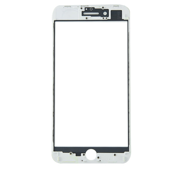 for iPhone 8 Plus Front Screen Outer Glass Lens with Front LCD Screen Bezel Frame(White)