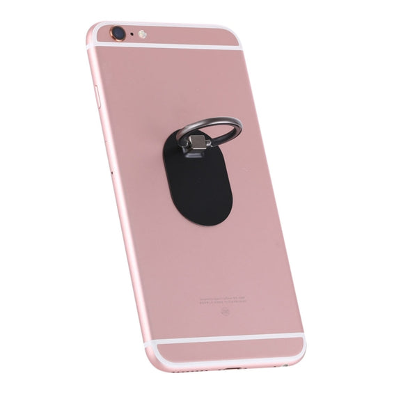 Universal Phone Adhesive Metal Plate 360 Degree Rotation Stand Finger Grip Ring Holder(Black)