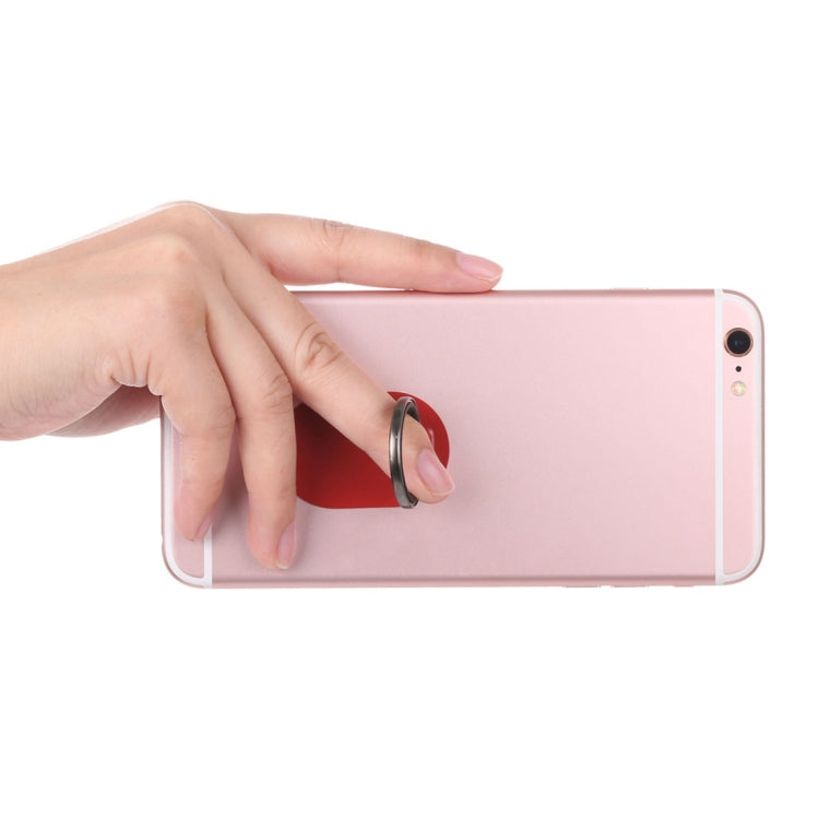 Universal Phone Adhesive Metal Plate 360 Degree Rotation Stand Finger Grip Ring Holder(Red)