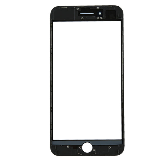 Front Screen Outer Glass Lens with Front LCD Screen Bezel Frame & OCA Optically Clear Adhesive for iPhone 8 Plus(Black)