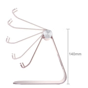 Exquisite Folding Adjustable Pivot Aluminium Alloy Desktop Holder Stand DOCK Cradle(Rose Gold)