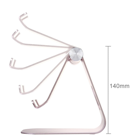 Exquisite Folding Adjustable Pivot Aluminium Alloy Desktop Holder Stand DOCK Cradle(Rose Gold)