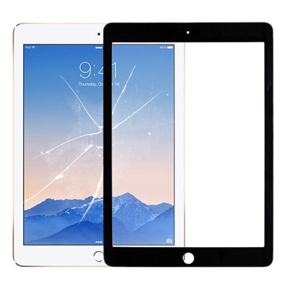 Front Screen Outer Glass Lens for iPad Air 2 / A1567 / A1566 (Black)