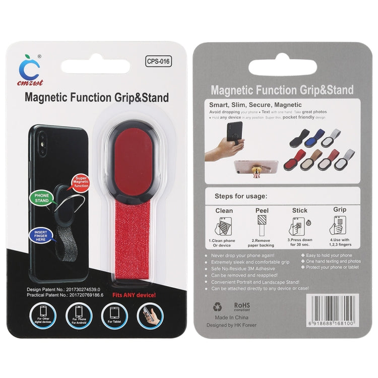 CPS-016 Universal Finger Strap Grip Self Holder Mobile Phone Stand(Red)