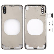 Transparent Back Cover with Camera Lens & SIM Card Tray & Side Keys for iPhone X (Black)