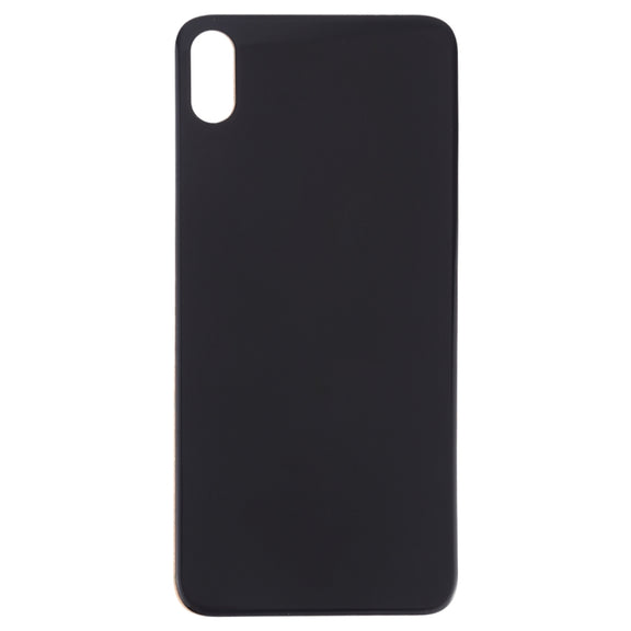 Easy Replacement Big Camera Hole Glass Back Battery Cover with Adhesive for iPhone X(Black)