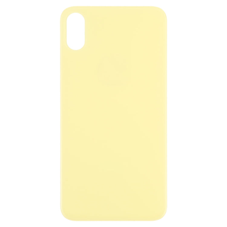 Easy Replacement Big Camera Hole Glass Back Battery Cover for iPhone X / XS(Yellow)