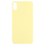 Easy Replacement Big Camera Hole Glass Back Battery Cover for iPhone X / XS(Yellow)