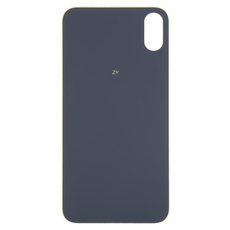 Easy Replacement Big Camera Hole Glass Back Battery Cover for iPhone X / XS(Yellow)