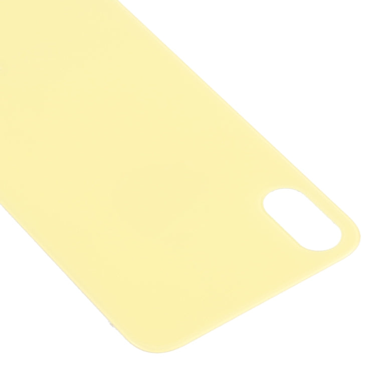 Easy Replacement Big Camera Hole Glass Back Battery Cover for iPhone X / XS(Yellow)