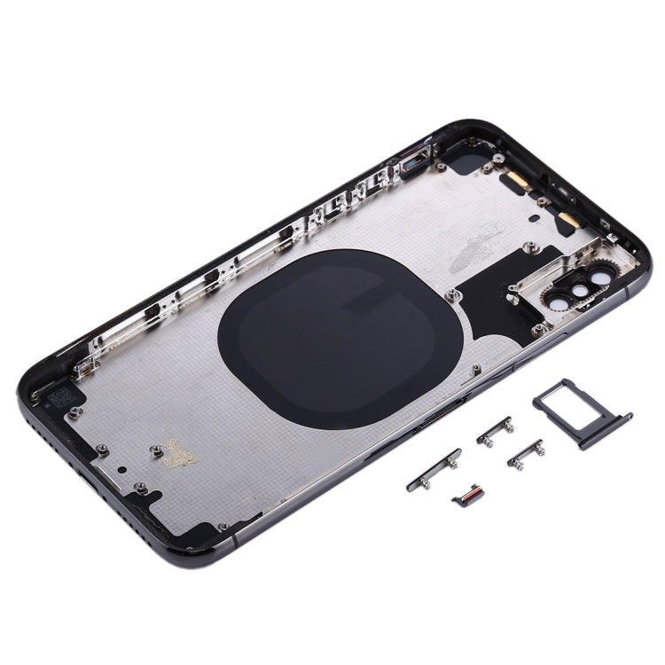 Back Housing Cover with SIM Card Tray & Side keys for iPhone X(Black)