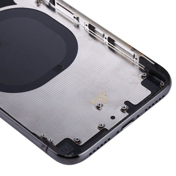 Back Housing Cover with SIM Card Tray & Side keys for iPhone X(Black)