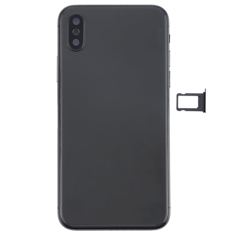 Battery Back Cover Assembly with Side Keys & Wireless Charging Module & Volume Button Flex Cable & Card Tray for iPhone X(Black)