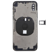 Battery Back Cover Assembly with Side Keys & Wireless Charging Module & Volume Button Flex Cable & Card Tray for iPhone X(Black)