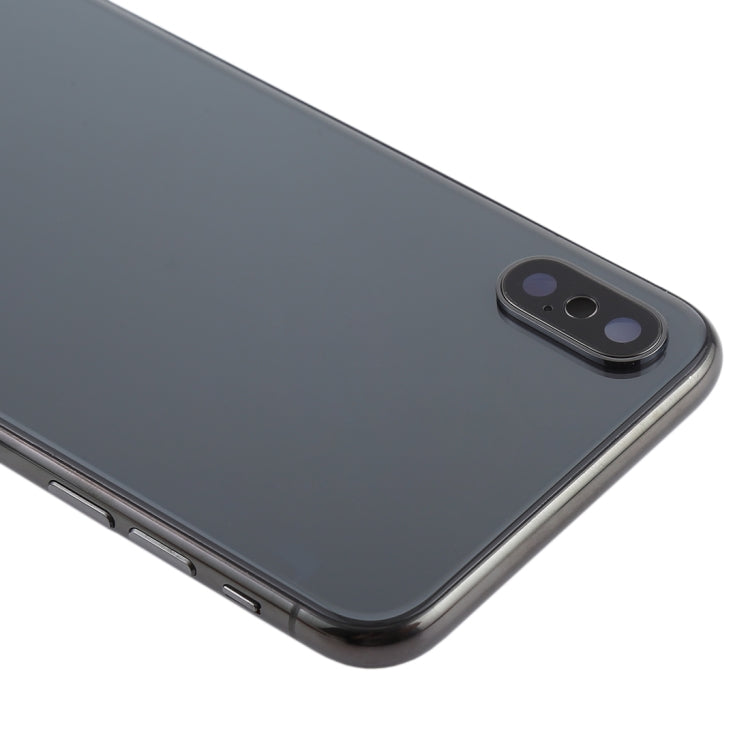 Battery Back Cover Assembly with Side Keys & Wireless Charging Module & Volume Button Flex Cable & Card Tray for iPhone X(Black)