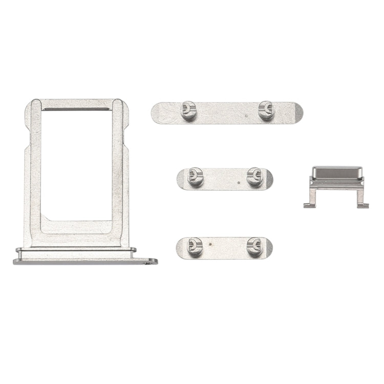 Card Tray + Volume Control Key + Power Button + Mute Switch Vibrator Key for iPhone X(Silver)