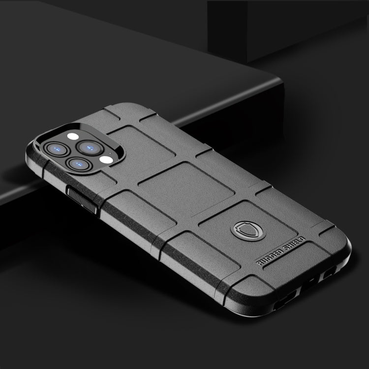 For iPhone 13 Pro Max Rugged Shield Full Coverage Shockproof TPU Case (Black)