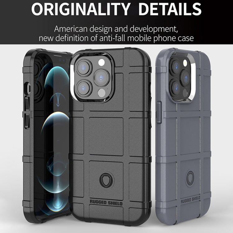 For iPhone 13 Pro Max Rugged Shield Full Coverage Shockproof TPU Case (Black)