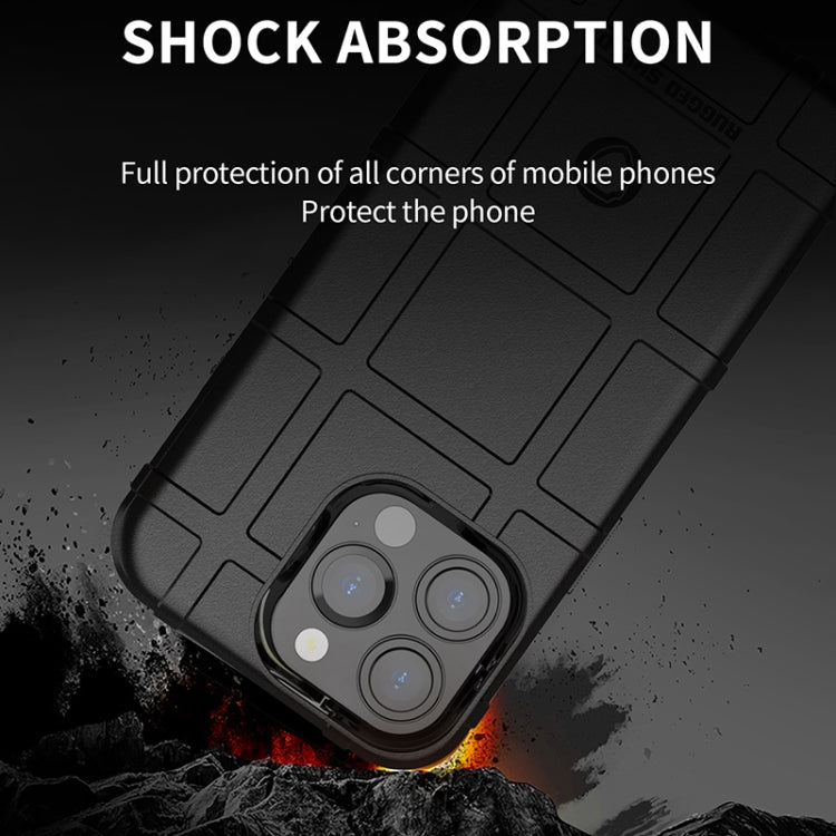 For iPhone 13 Pro Max Rugged Shield Full Coverage Shockproof TPU Case (Black)