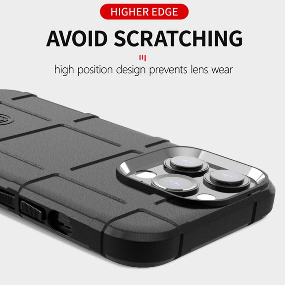 For iPhone 13 Pro Max Rugged Shield Full Coverage Shockproof TPU Case (Black)