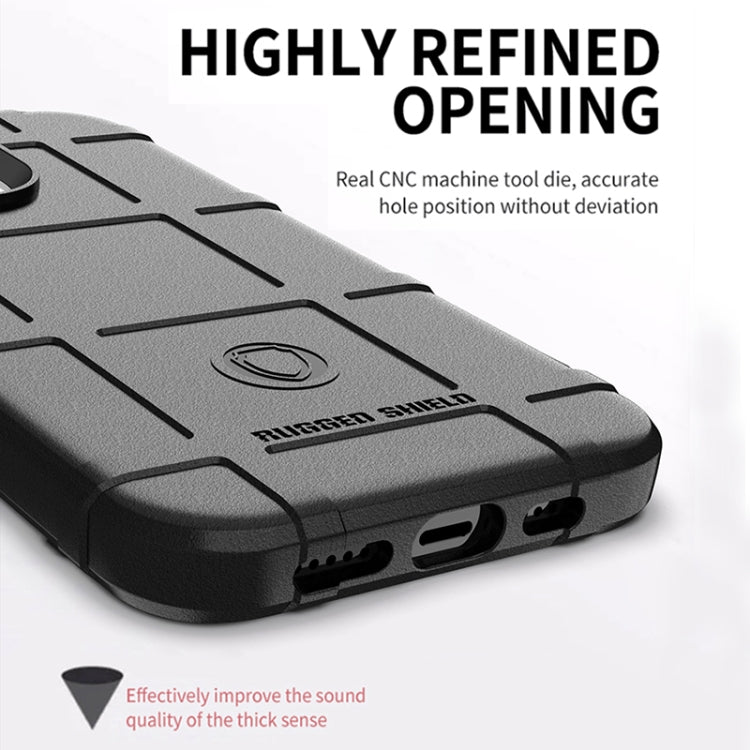 For iPhone 13 Pro Max Rugged Shield Full Coverage Shockproof TPU Case (Black)