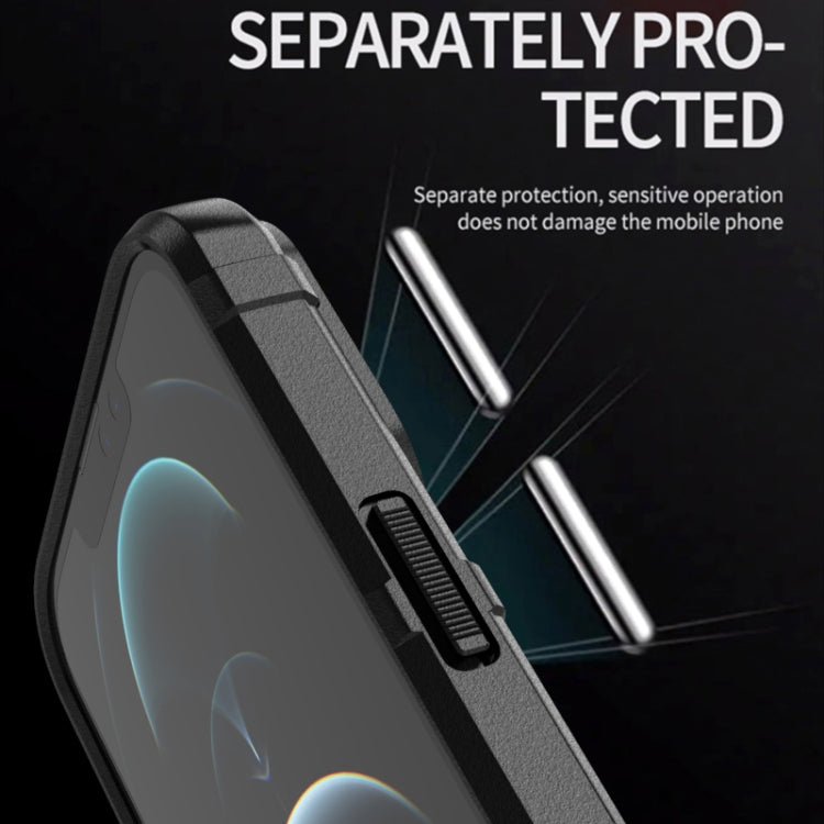 For iPhone 13 Pro Max Rugged Shield Full Coverage Shockproof TPU Case (Black)
