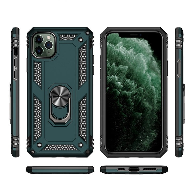 Armor Shockproof TPU + PC Protective Case for iPhone 11, with 360 Degree Rotation Holder (Green)