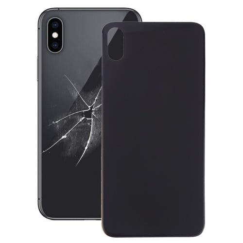 Easy Replacement Big Camera Hole Glass Back Battery Cover with Adhesive for iPhone XS Max(Black)