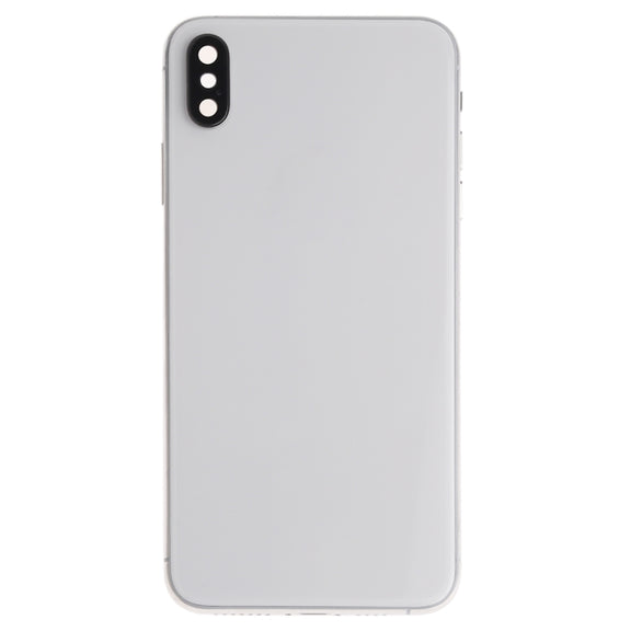Battery Back Cover Assembly (with Side Keys & Speaker Ringer Buzzer & Motor & Camera Lens & Card Tray & Power Button + Volume Button + Charging Port + Signal Flex Cable & Wireless Charging Module) for iPhone XS Max(White)
