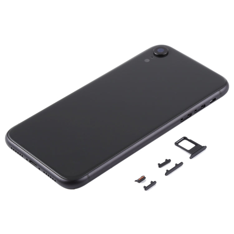 Back Housing Cover with Camera Lens & SIM Card Tray & Side Keys for iPhone XR(Black)