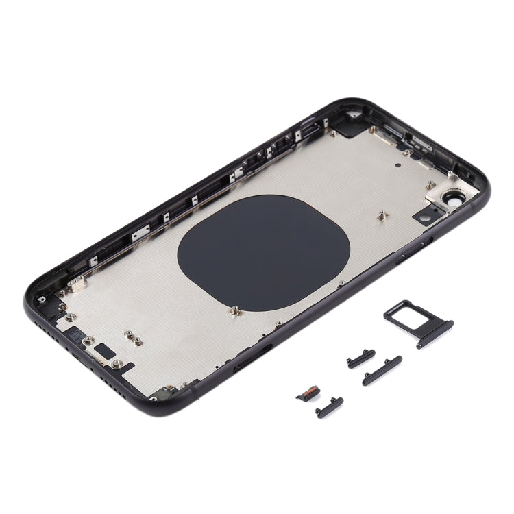 Back Housing Cover with Camera Lens & SIM Card Tray & Side Keys for iPhone XR(Black)