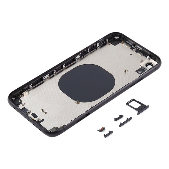 Back Housing Cover with Camera Lens & SIM Card Tray & Side Keys for iPhone XR(Black)