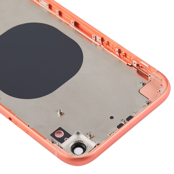 Back Housing Cover with Camera Lens & SIM Card Tray & Side Keys for iPhone XR(Coral)