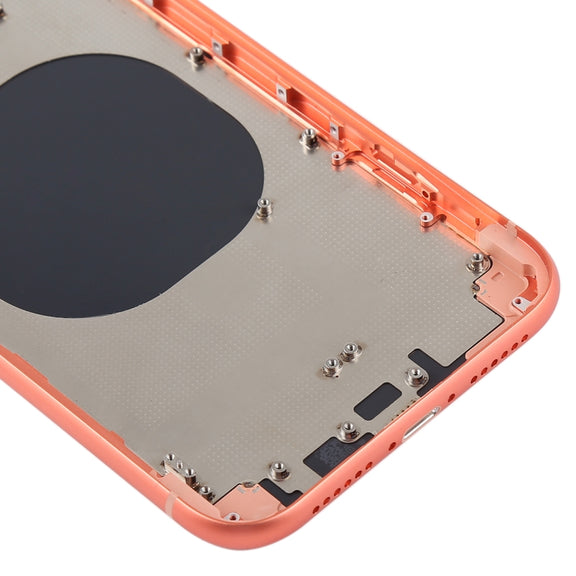 Back Housing Cover with Camera Lens & SIM Card Tray & Side Keys for iPhone XR(Coral)