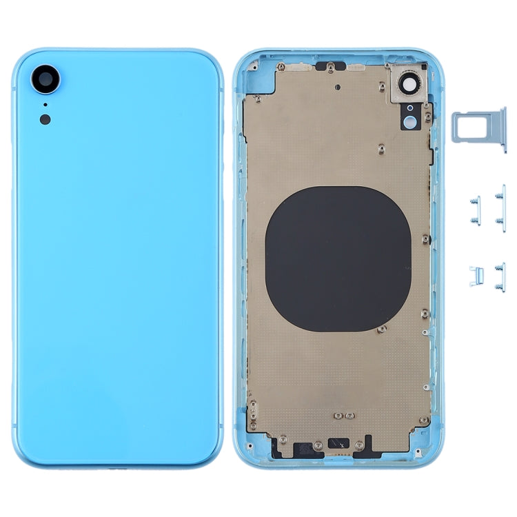 Back Housing Cover with Camera Lens & SIM Card Tray & Side Keys for iPhone XR(Blue)