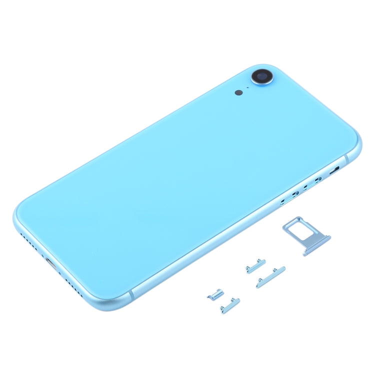 Back Housing Cover with Camera Lens & SIM Card Tray & Side Keys for iPhone XR(Blue)