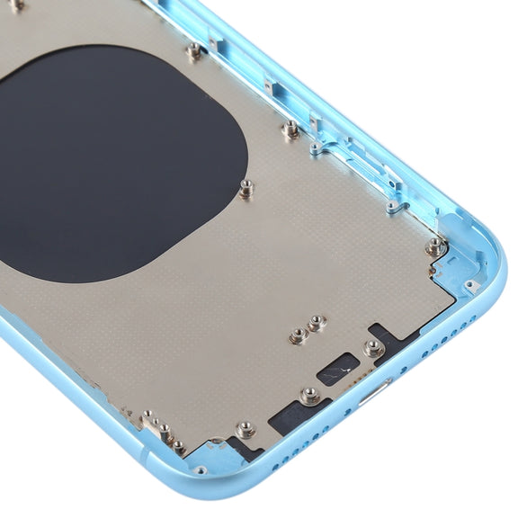 Back Housing Cover with Camera Lens & SIM Card Tray & Side Keys for iPhone XR(Blue)