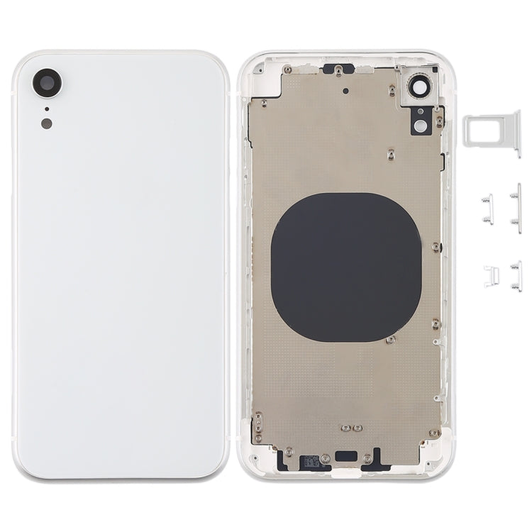 Back Housing Cover with Camera Lens & SIM Card Tray & Side Keys for iPhone XR(White)
