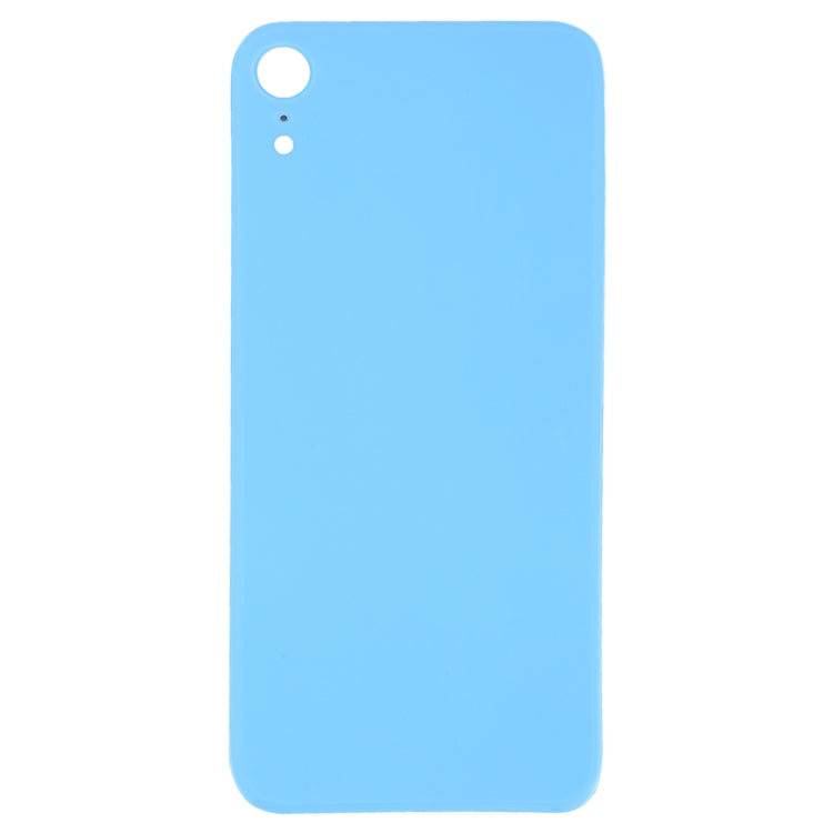 Easy Replacement Big Camera Hole Glass Back Battery Cover with Adhesive for iPhone XR(Blue)