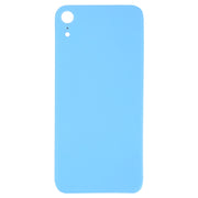 Easy Replacement Big Camera Hole Glass Back Battery Cover with Adhesive for iPhone XR(Blue)
