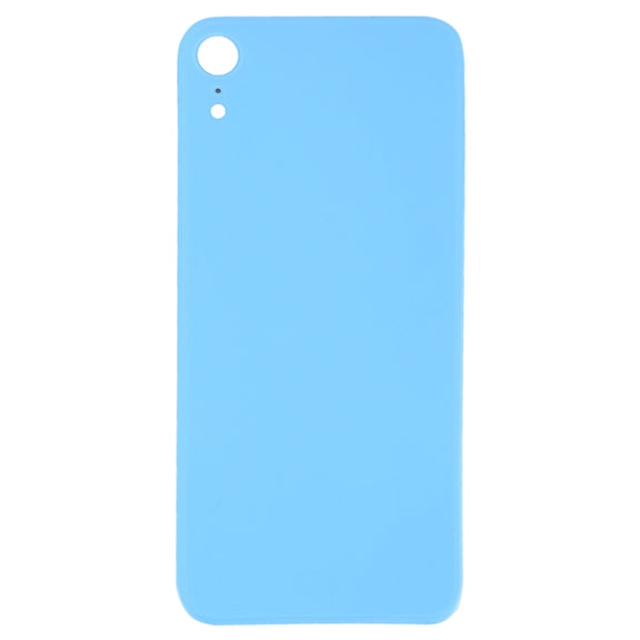 Easy Replacement Big Camera Hole Glass Back Battery Cover with Adhesive for iPhone XR(Blue)