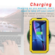 For iPhone XR Water-resistant Dustproof Shockproof Zinc Alloy + Silicone Case (Yellow)