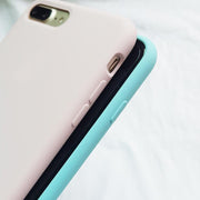 For iPhone XR Four Corners Full Coverage Liquid Silicone Case(Baby Blue)