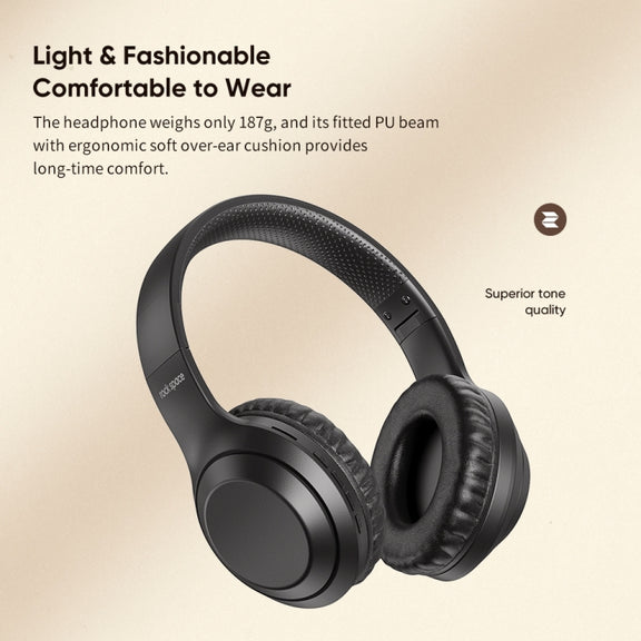 ROCK Space O2 HiFi Bluetooth 5.0 Wireless Headset with Mic, Support TF Card(White)