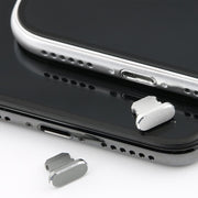 2pcs Universal 8 Pin Charging Port Metal Anti-Dust Plug for iPhone(Grey)
