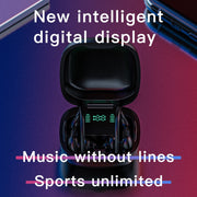 MD03 Wireless Ear-mounted Bluetooth Earphone with Charging Box & Digital Display, Support Touch & HD Call & Voice Assistant & NFC(Black)