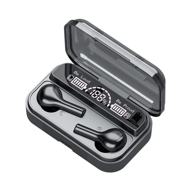 278 TWS External Noise Cancelling Touch Bluetooth Earphone with Charging Box, Support LED Power Digital Display & Breathing Lights & Call & Voice Assistant(Black)