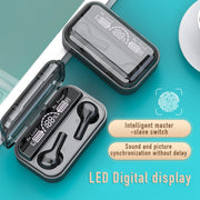 278 TWS External Noise Cancelling Touch Bluetooth Earphone with Charging Box, Support LED Power Digital Display & Breathing Lights & Call & Voice Assistant(Black)